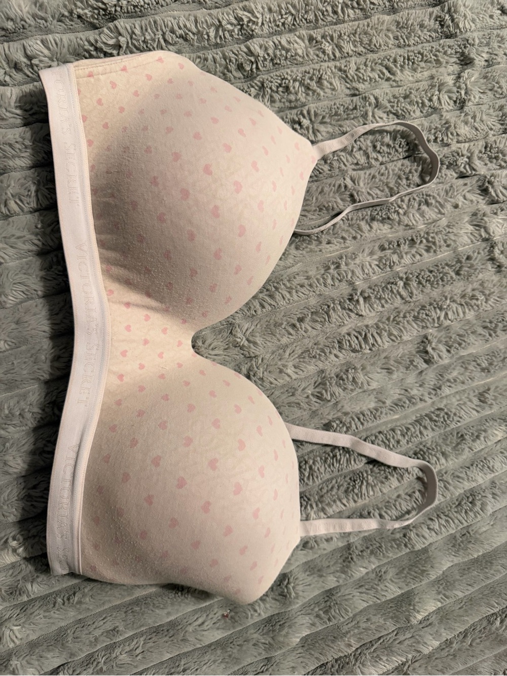 Victoria's Secret Light Pink Heart-Print Wireless T-Shirt Bra